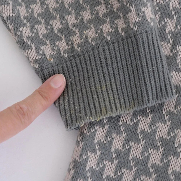 Vintage Excelsior Grey  and Pink-Cream Houndstooth Cardigan - Picture 10 of 12